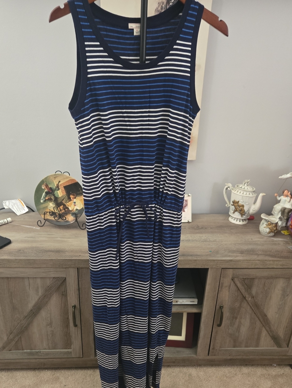 GAP Navy and Bright Blue Striped Knit Top